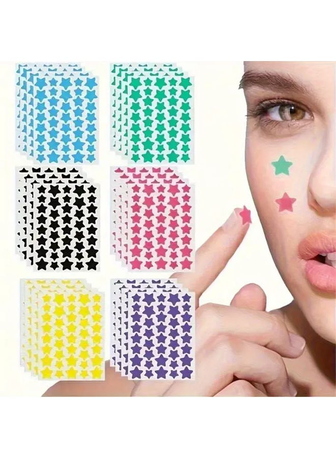 350 Star Stickers 7 Colors Plant Based Glue For Face Hand Phone Notebook Decoration - Image 1